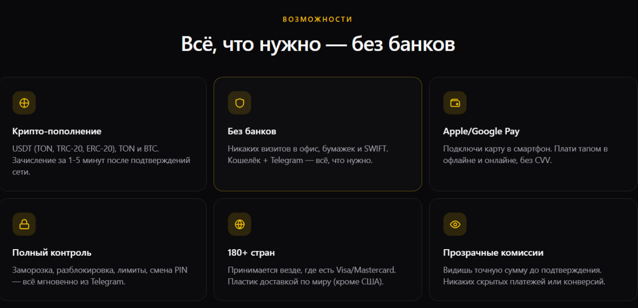 Пополнение карты криптовалютой